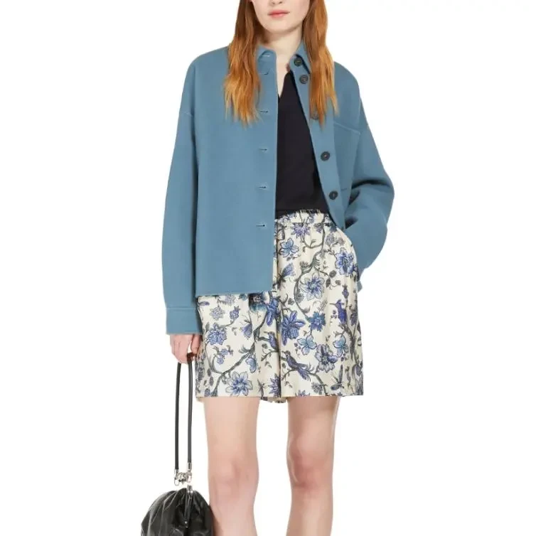 奢邦/WEEKEND MaxMara Emiro系列 纯色直筒翻领长袖夹克外套 女款