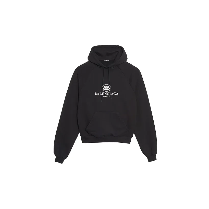 奢邦/Balenciaga Logo字母印花连帽口袋长袖卫衣常规版型