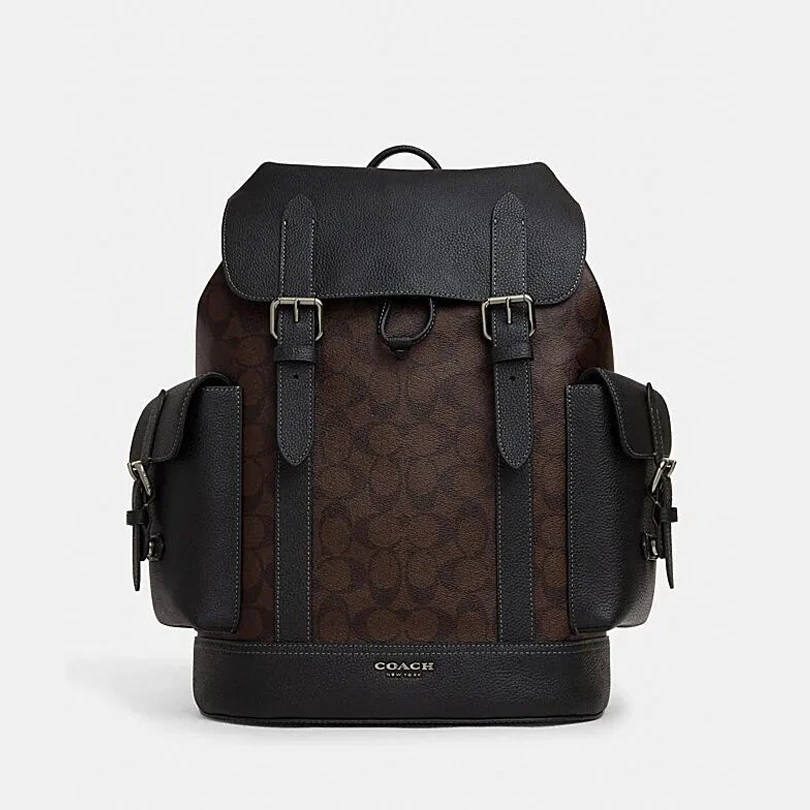 COACH 蔻驰 HUDSON经典大容量时尚潮流男士翻盖双肩包 30*42*15cm