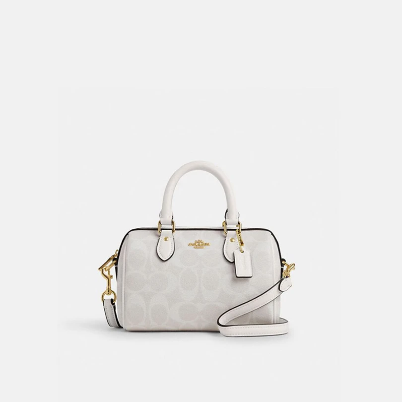 COACH/蔻驰Rowan迷你波士顿水桶手提斜挎包女包蔻驰波士顿