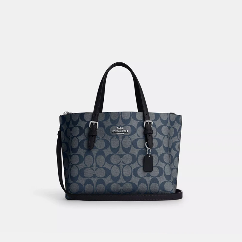 COACH/蔻驰 女士经典标志蓝色老花MOLLIE 25 托特包单肩斜挎C4250