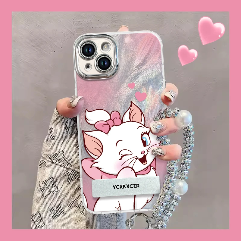 玛丽猫手机壳苹果14pro精孔羽纱壳13/11网红12卡通可爱15流行新款