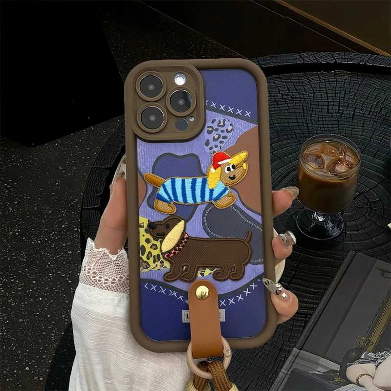 适用于苹果16个性小狗手机壳oppo华为vivo小众硅胶软壳时尚流行爆