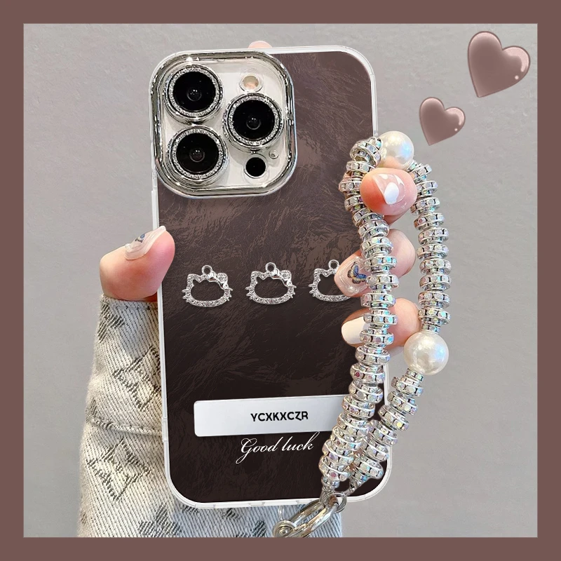 小众猫咪手机壳适用于苹果16冰川纹高级感oppo华为vivo松弛感网红