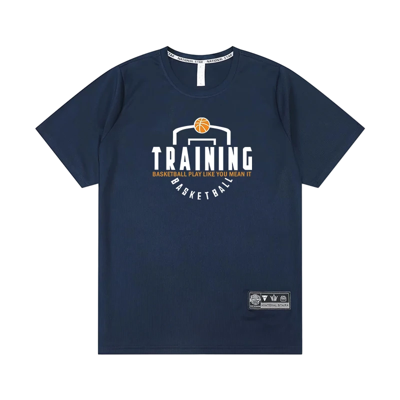美式篮球t恤运动宽松休闲短袖学生速干透气定制半袖训练服圆领