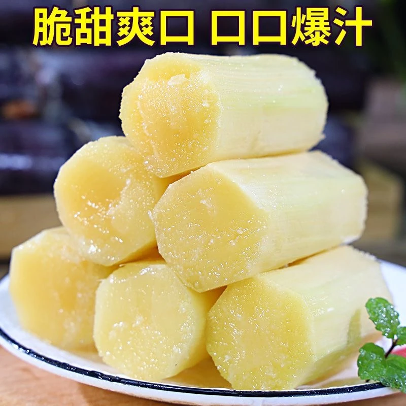 广西新鲜黑皮甘蔗应季整箱脆甜多汁现砍现发水果甘蔗5/9斤包邮