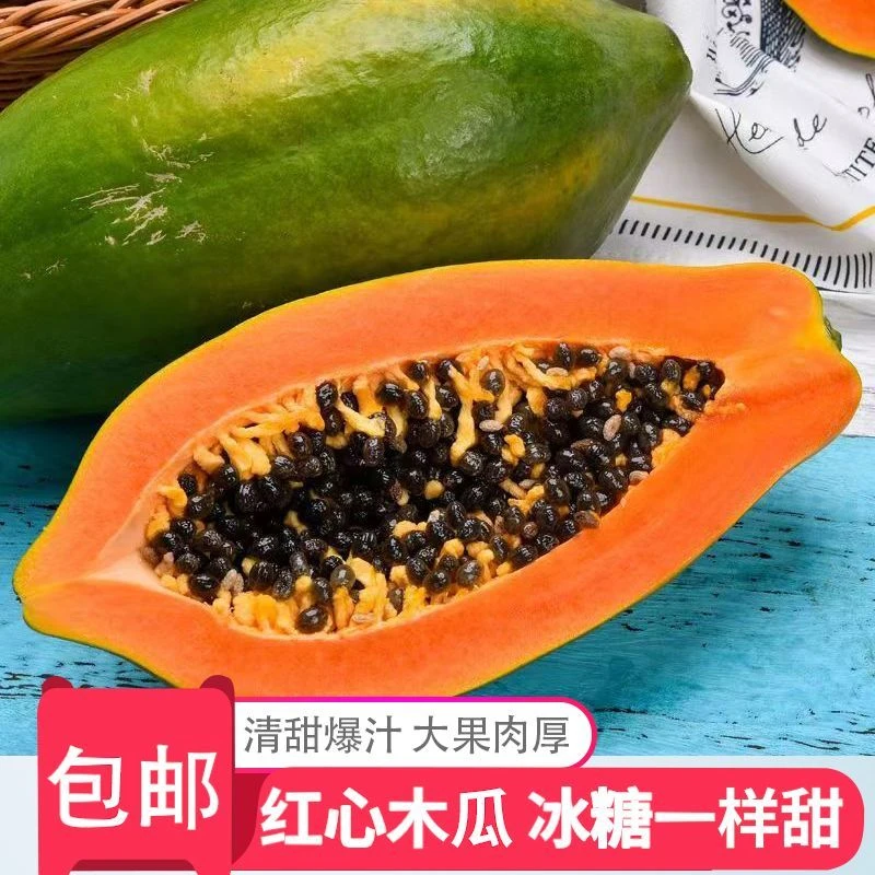 广西红心牛奶木瓜口感鲜嫩香甜新鲜采摘大青木瓜坏果包赔全国包邮