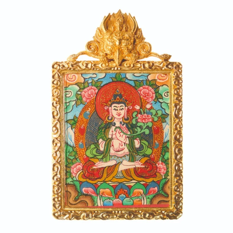 《云驰手绘唐卡》国货吊坠大某势老师（属马）用青金石绿松石手绘