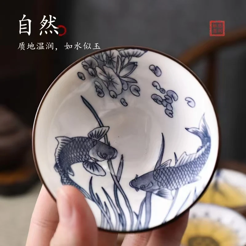 青花斗笠主人杯（图案随机发）