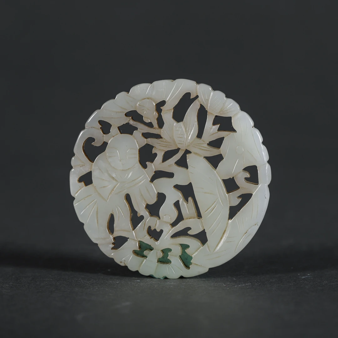 清晚和田玉镂空人物佩/HY403232/金玉良缘/槐荫山房