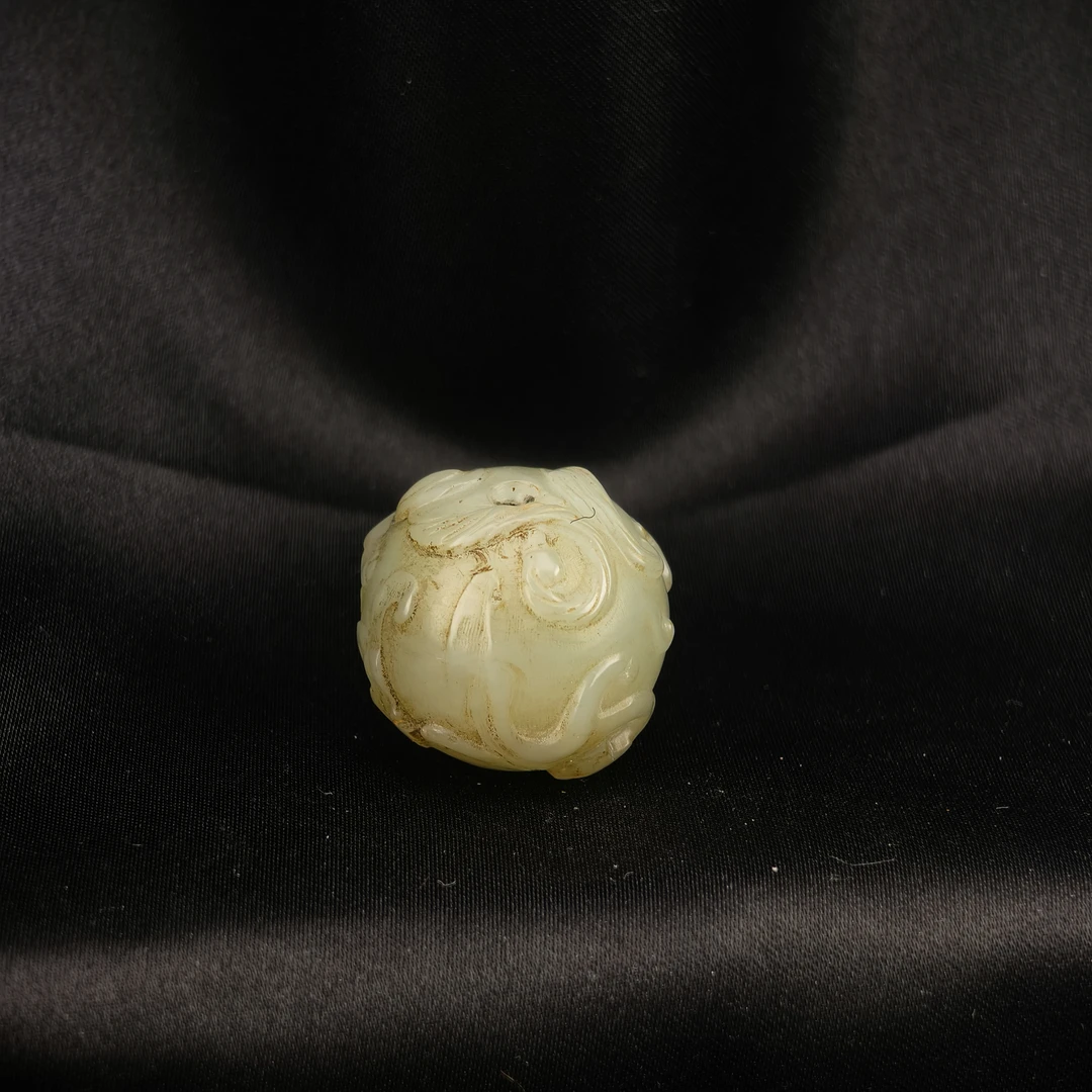 清晚期玉浮雕螭龙珠/HY310390/金玉良缘/槐荫山房