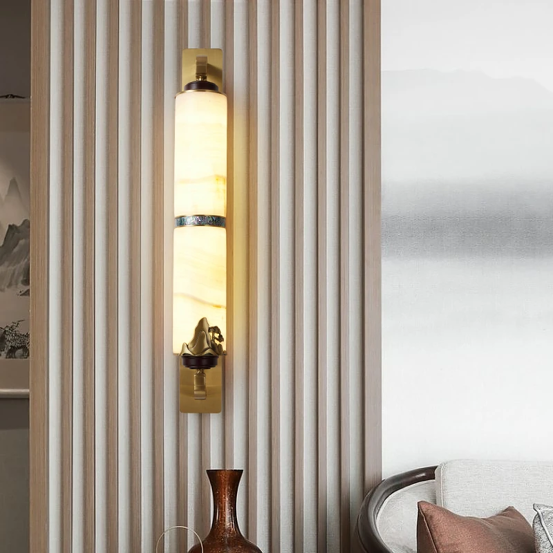 2024新款高档玉石壁灯新中式墙壁灯床头灯电视背景墙壁灯家用大气