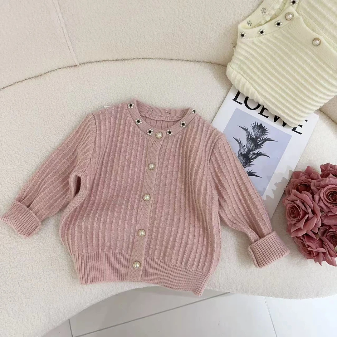 汤圆家童装2024秋季新款韩系小香风定制扣毛衣开衫 XA-341