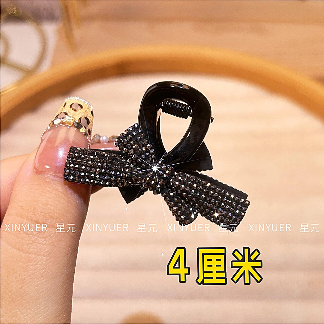 【1090】4cm东大门韩系设计师砂糖钻蝴蝶结小发夹顶夹刘海夹公主头