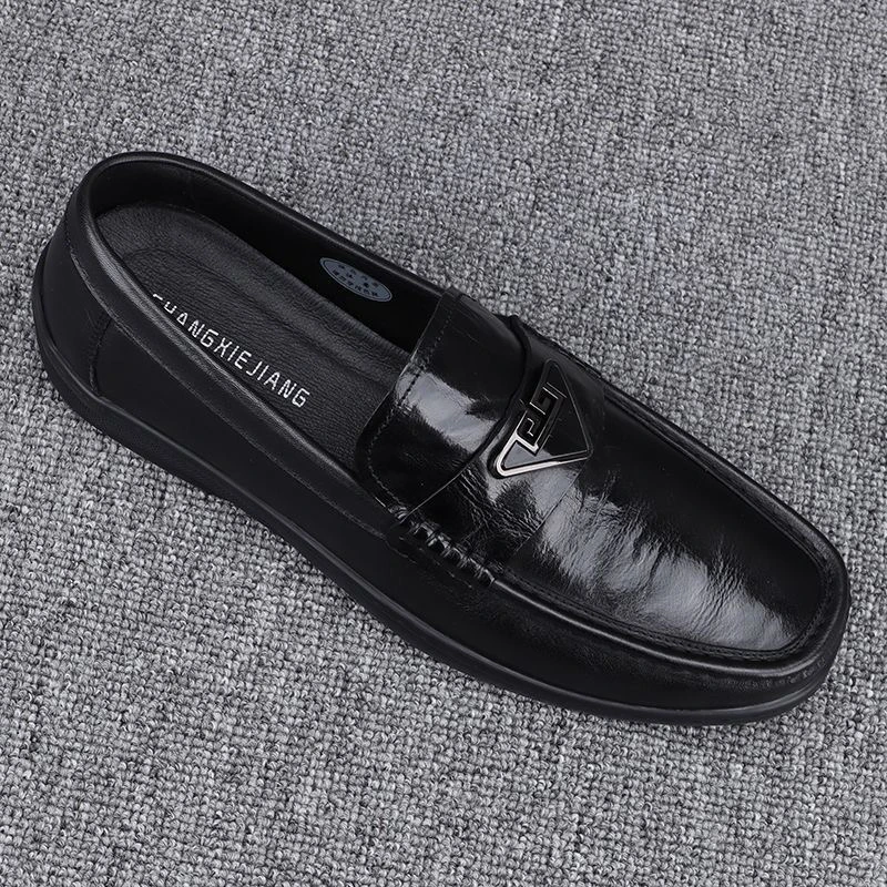 CP断码纯皮豆豆鞋男一脚蹬韩版男士乐福鞋真皮透气男士百搭软底休