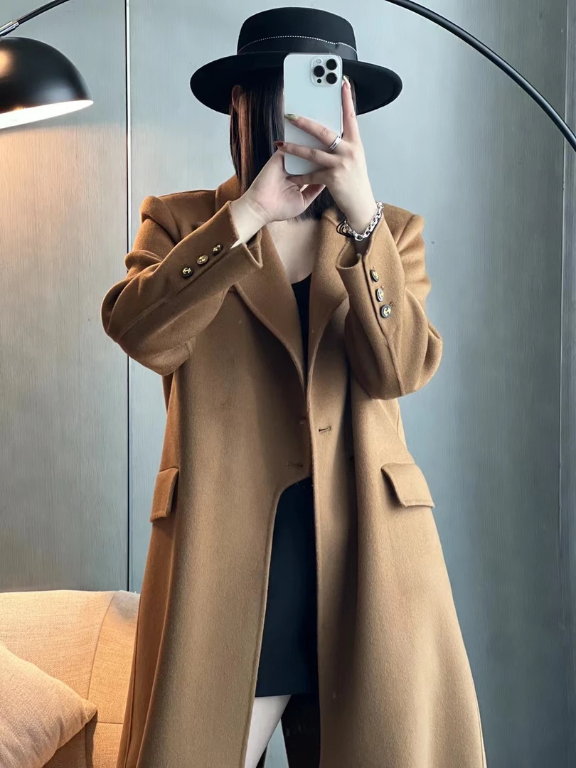 男朋友风外套，休闲个性大衣长款双面中长款韩版气质宽松