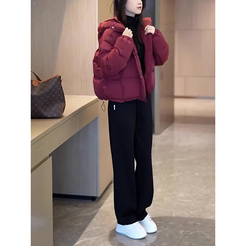 小个子冬季棉衣加厚保暖女士棉服外套2025新款今年流行连帽面包服