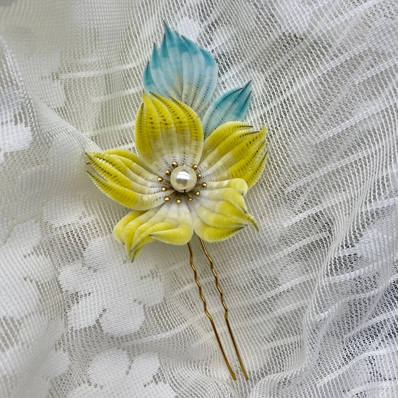 非遗蚕丝绒花手工制作发簪发梳发钗古风汉服配饰