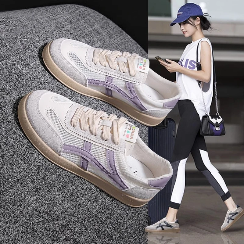 爆款透气正宗阿甘鞋小白鞋女2024韩版新款软底平底运动网面德训鞋