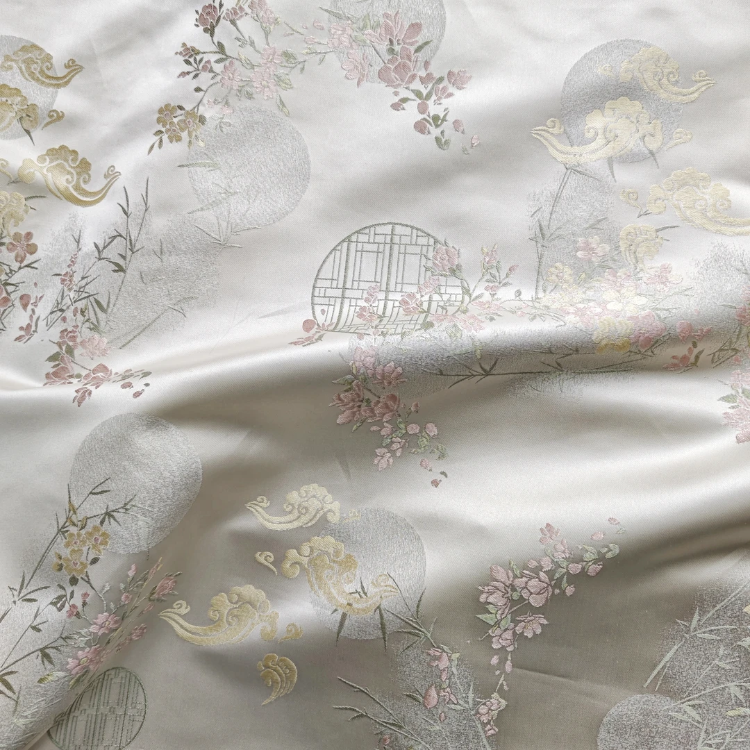 锦尚【如意窗花】新宋锦仿宋锦马甲上衣旗袍服装色织提花面料