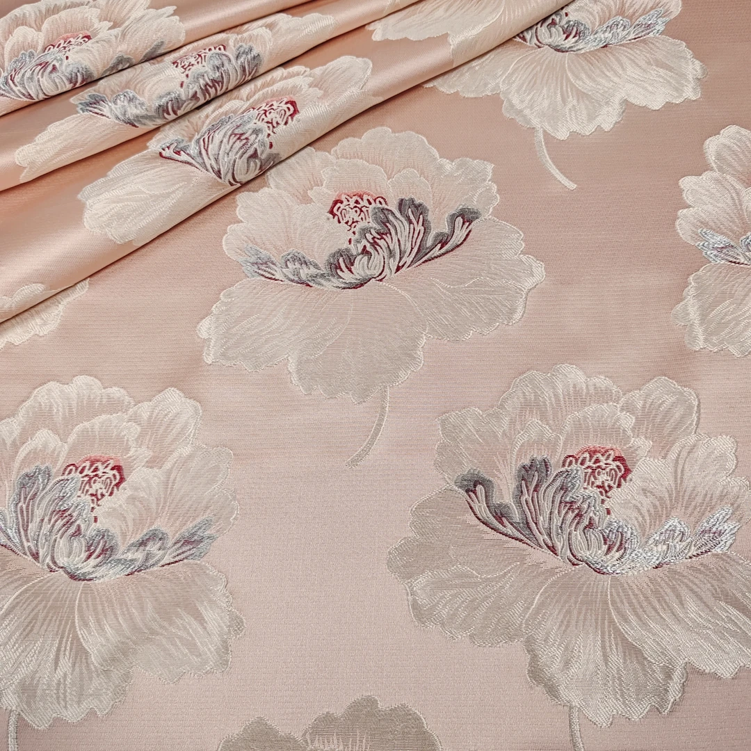 锦尚【芙蓉花】高密色织双面提花面料连衣裙半裙箱包