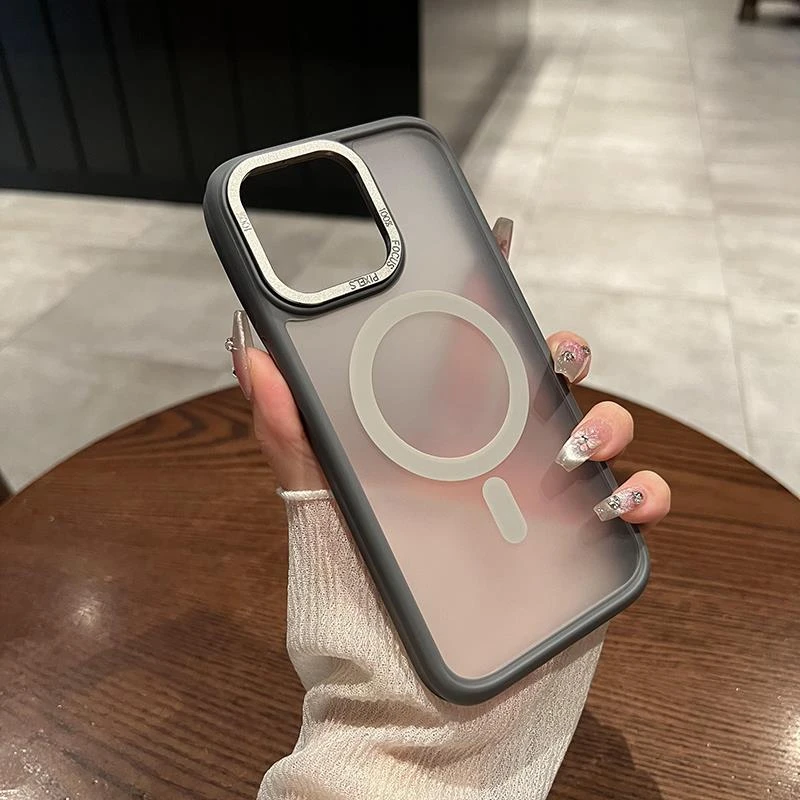 【强磁】肤感磨砂防指纹iPhone手机壳适用新款苹果磁吸充电全包防摔