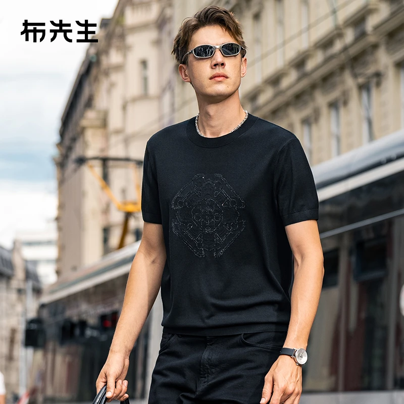 Mr.Bu布先生短袖羊毛T恤男2025秋冬可机洗薄款百搭羊毛衫PT15587