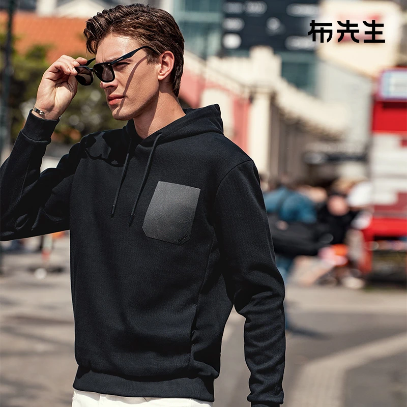 Mr.Bu布先生加厚连帽卫衣男2025秋季新品宽松套头长袖上衣BT12171