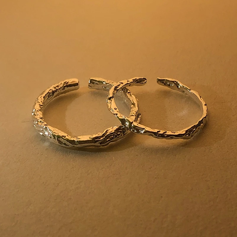 铜合金戒指 小众高级设计感简约时尚冷淡风ins潮男女开口调节素戒