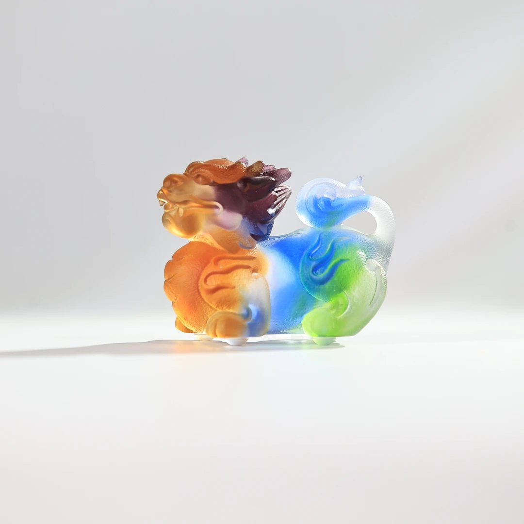 古法琉璃《火貔貅》摆件客厅茶桌装饰品纯手工立体高档轻奢个性