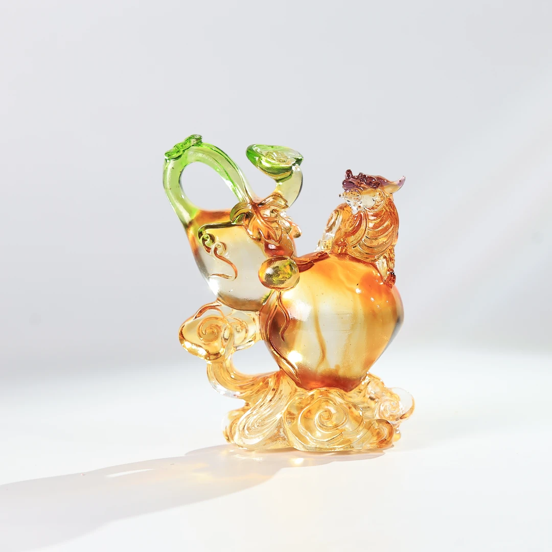 古法琉璃《福禄如意葫芦》中式摆件礼物商务开业乔迁家用新房轻奢