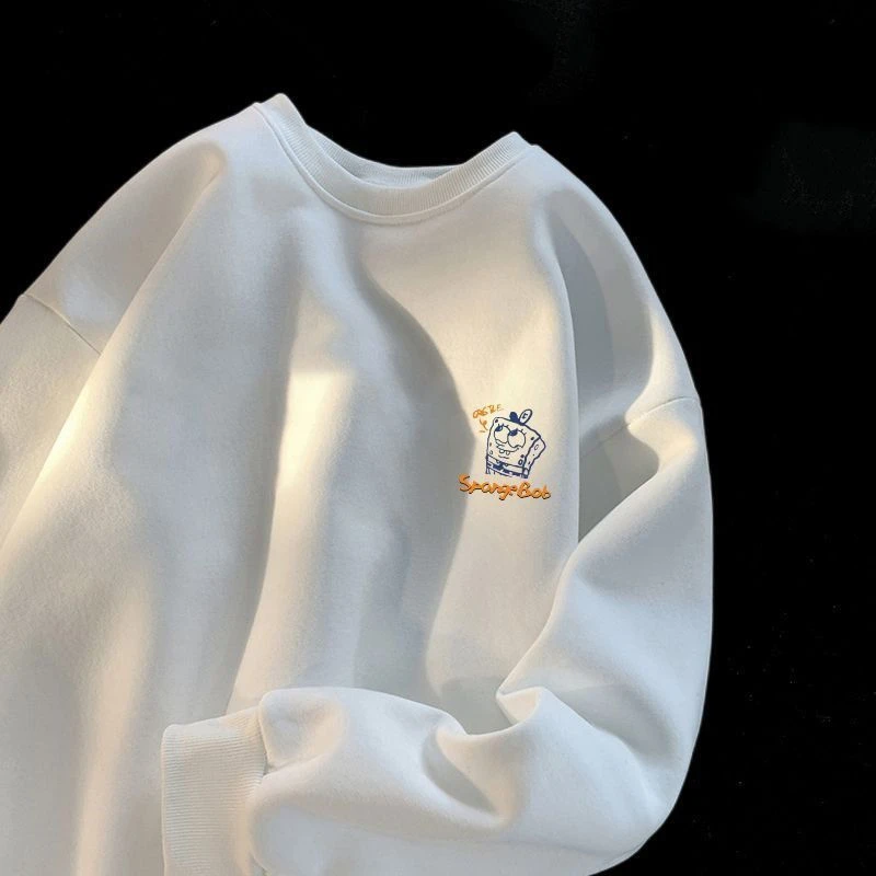 550克重磅纯棉秋冬季无帽卫衣男潮牌加绒圆领上衣宽松百搭外套男