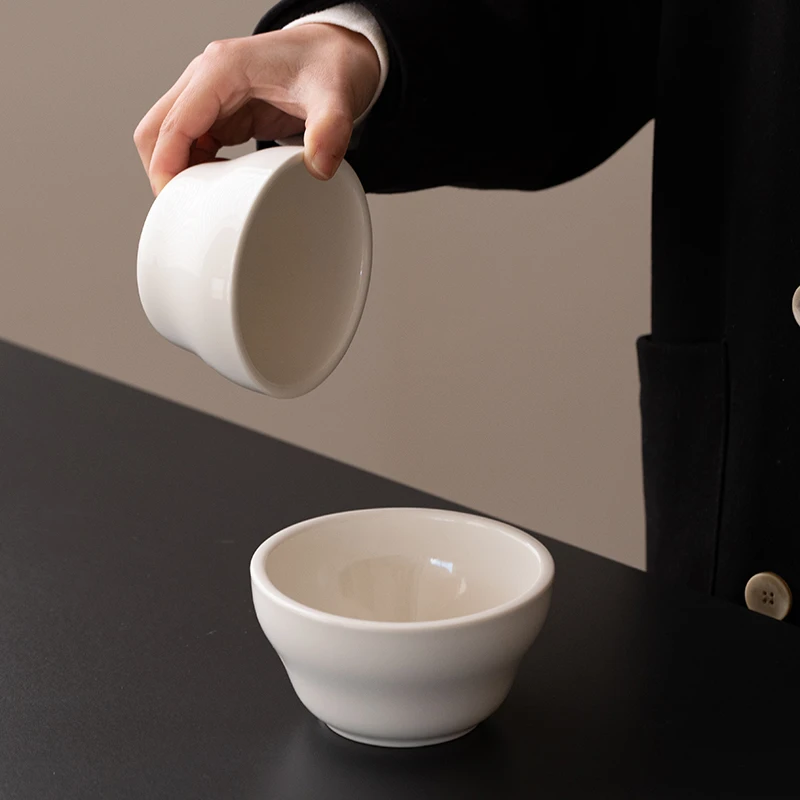 【米白】陶瓷葫芦米饭碗汤碗5英寸家用德化白瓷餐具饭碗4英寸辅食碗