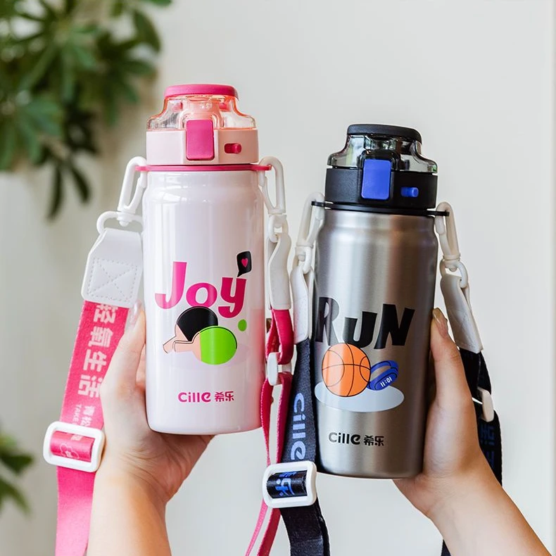 希乐陶瓷内胆保温杯高颜值大容量吸管水杯学生水壶内胆便携运动