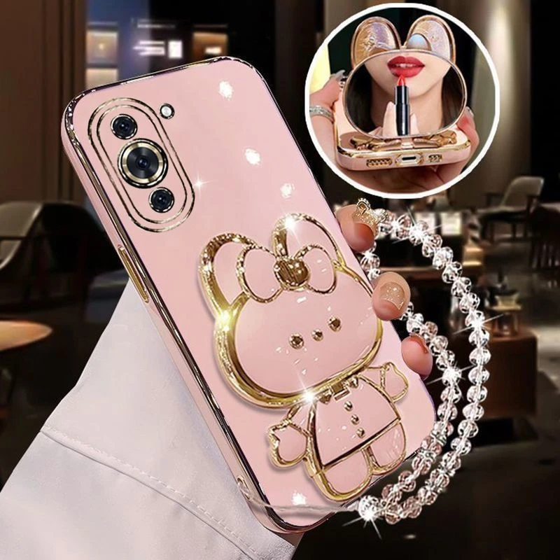 华为nova10手机壳补妆镜子支架NCO-AL00硅胶软全包防摔带手链女潮