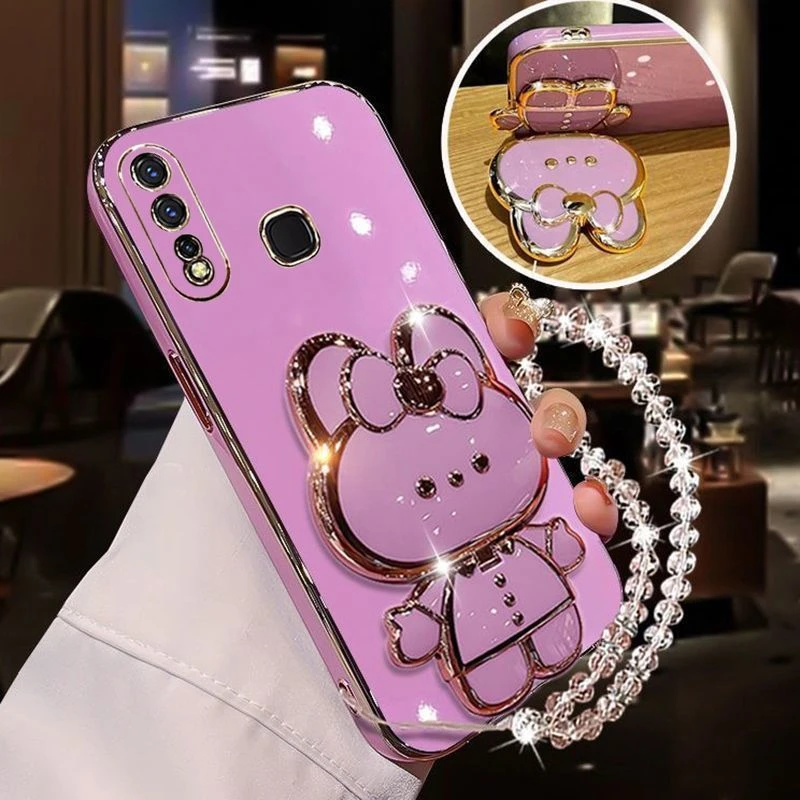 vivoz5i手机壳硅胶软套V1941A补妆镜子支架全包防摔带手链Z5i女新