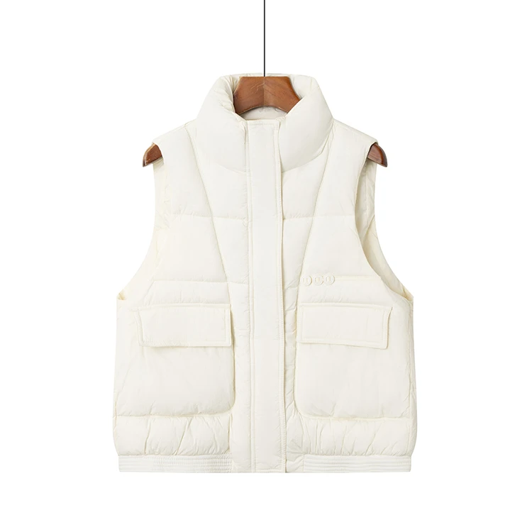 天天惠2024年新款微宽松立领棉马甲韩版百搭保暖2401668