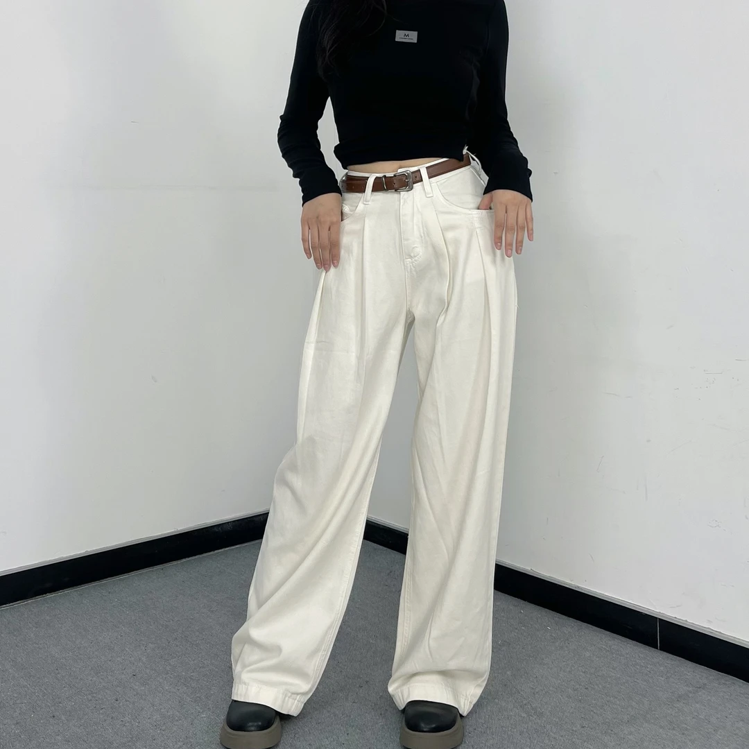 天天惠{限量8.5折}牛仔长裤女生高腰百搭复古水洗显瘦时尚2303027