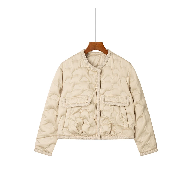 天天惠2024年秋冬新款圆领小香风冬季羽绒服保暖2401783