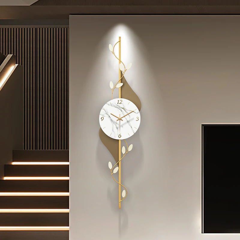 现代简约钟表挂钟客厅家用时钟挂墙创意轻奢极简格栅装饰玄关钟表