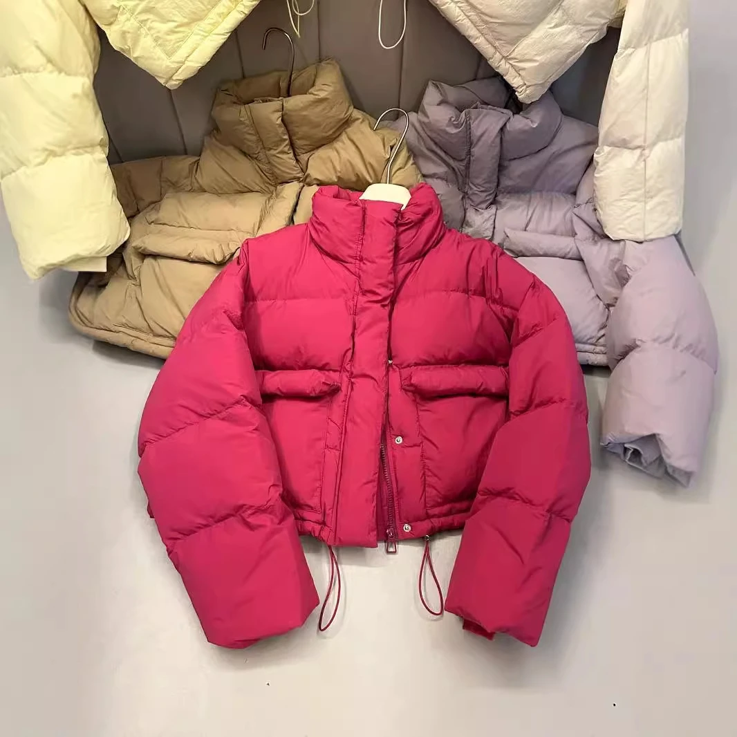 2025冬季新简约小个子立领羽绒服女短款保暖纯色显瘦外套