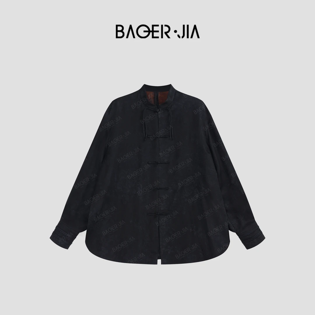 19-宝儿家BA58324103春季穿搭款国潮风手工盘扣优雅气质复古上衣