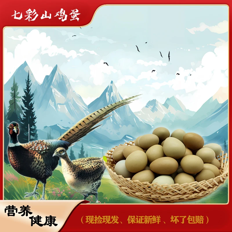 新鲜散养正宗农家七彩山鸡蛋现捡现发