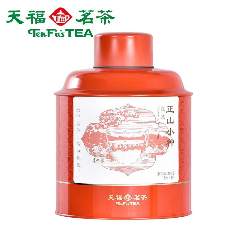 天福茗茶 特级正山小种红茶 福建武夷山茶叶200g添福罐装传统工艺