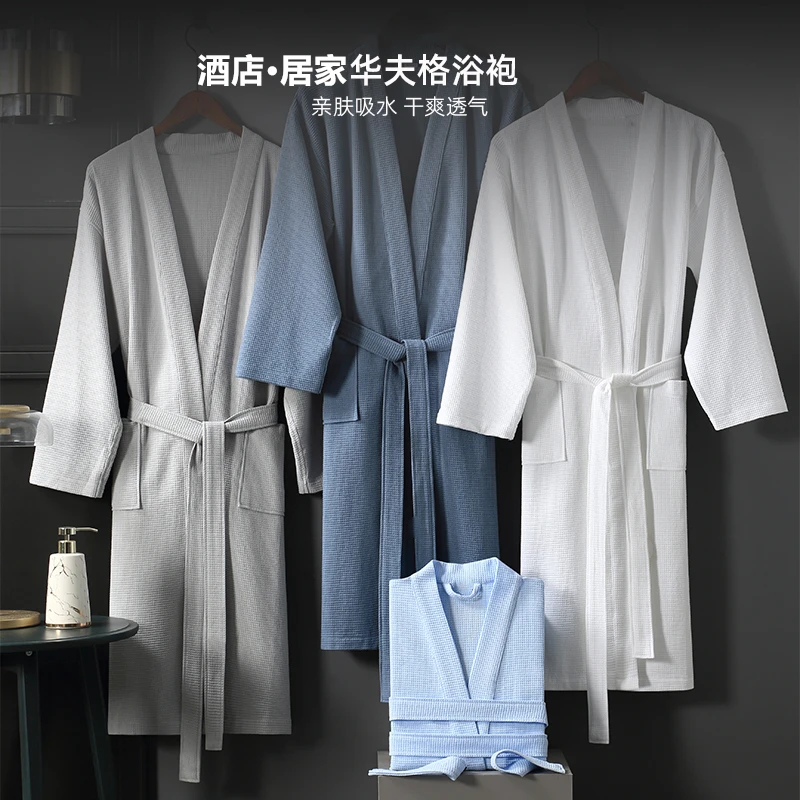 浴袍男女情侣长款四季通用浴衣酒店美容院专用睡袍和服吸水速干秋