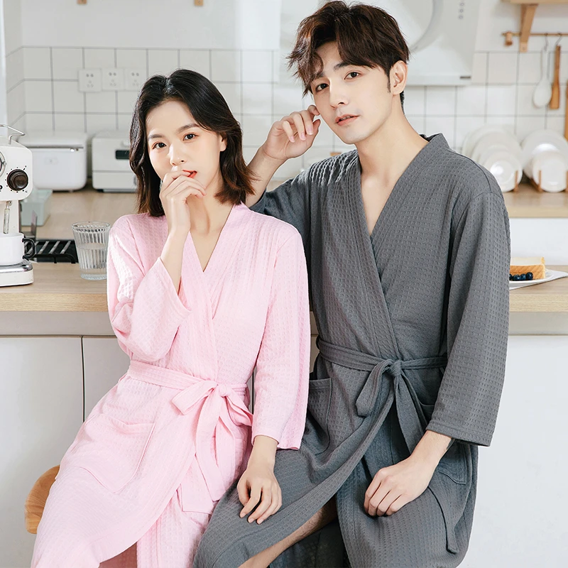 日式和服男女士情侣款一对四季通用夏天吸水速干酒店浴衣睡袍薄款