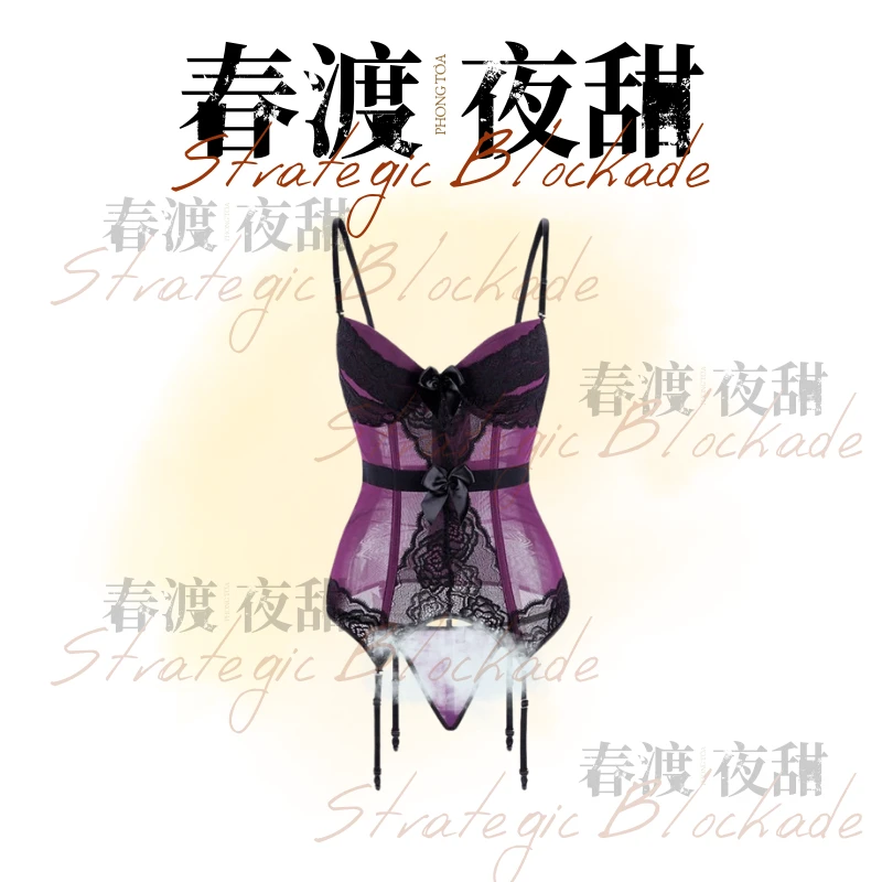 [鸢尾陷阱]80-150法式性感吊带蕾丝鱼骨束腰聚拢显瘦御姐战袍女