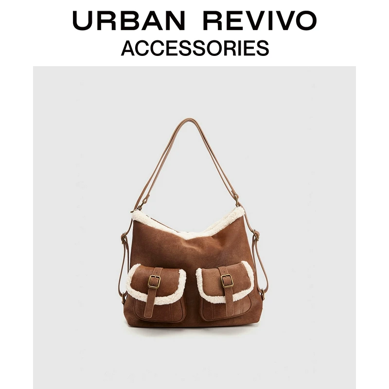 URBAN REVIVO女士雅丹风拼接单肩背包UAYB40068