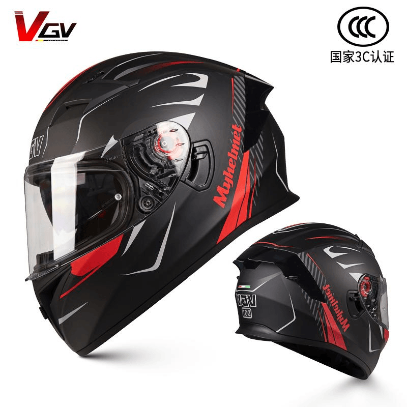 摩托车头盔机车全盔男女四季通用仿赛头盔双镜机车安全盔