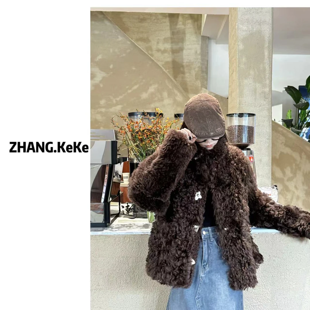 张可可24FW ｜NEW “糖果多巴胺”LL立领托卡皮毛一体皮草XT83218